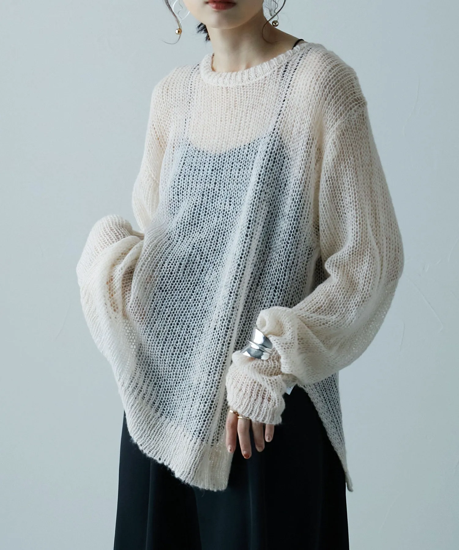 Mohair touch low gauge knit