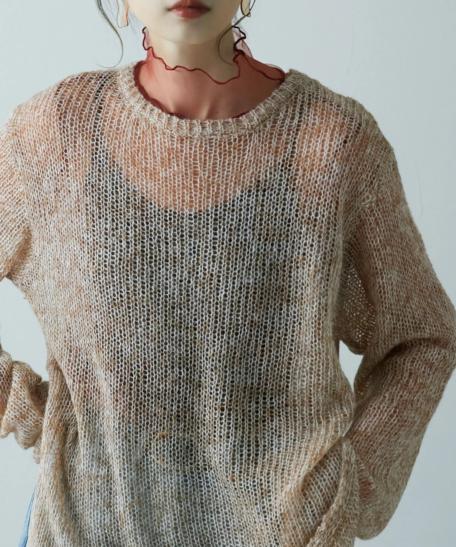 Mohair touch low gauge knit