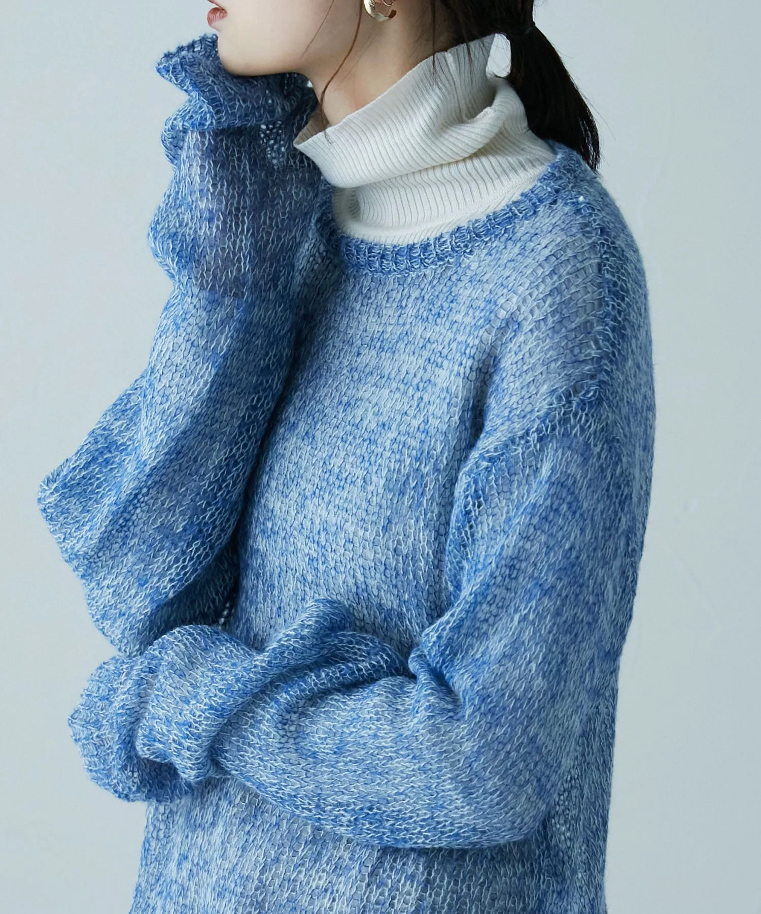 Mohair touch low gauge knit