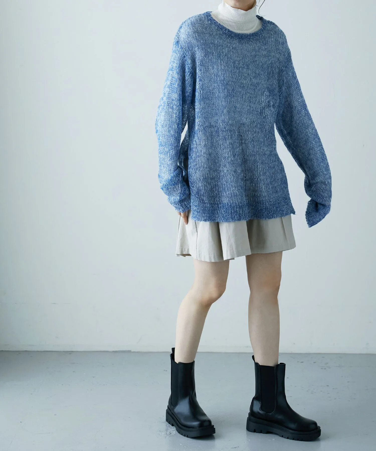 Mohair touch low gauge knit