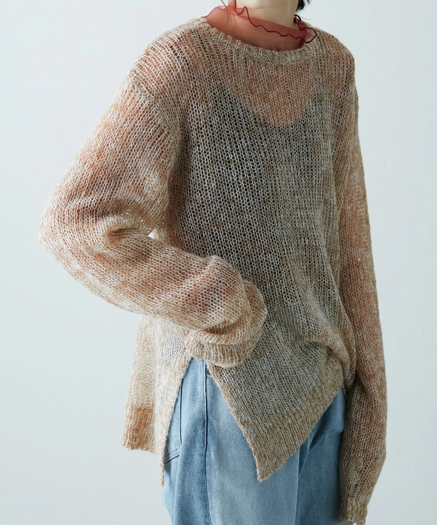 Mohair touch low gauge knit