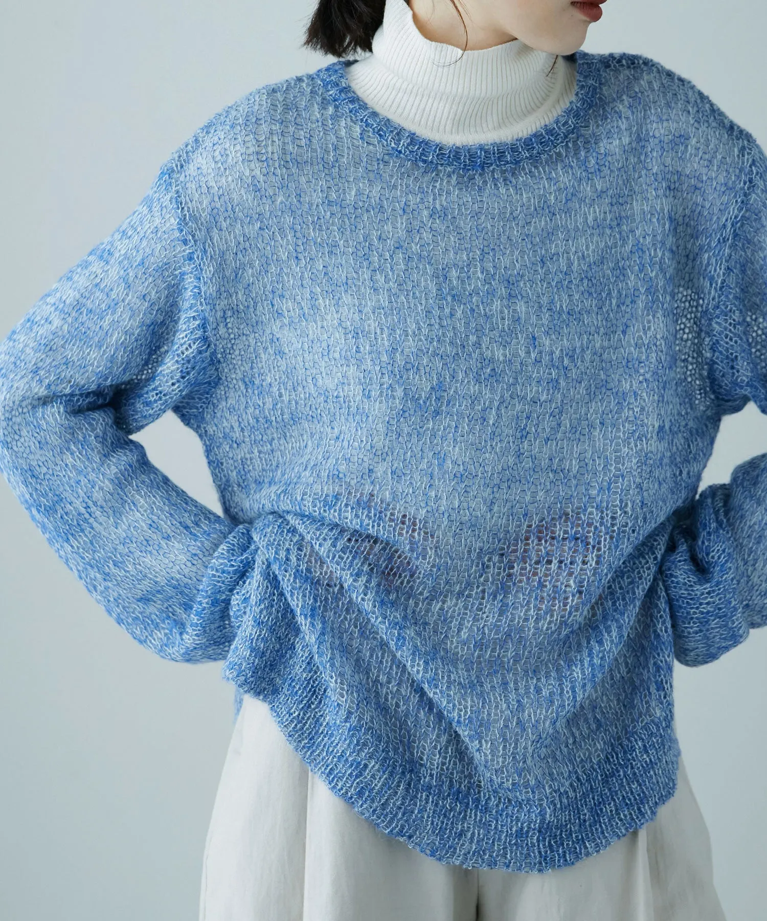 Mohair touch low gauge knit