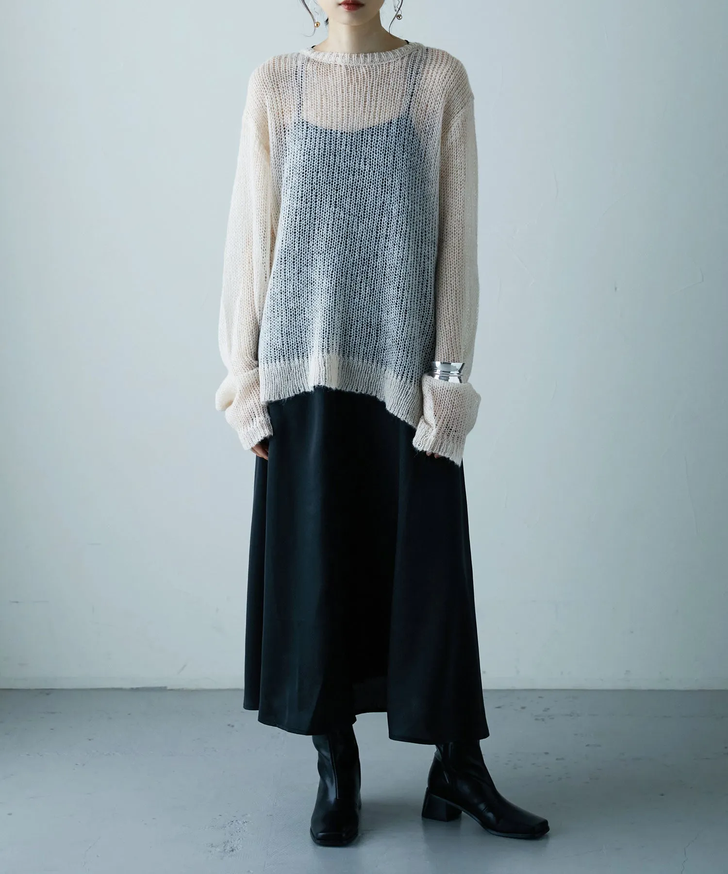 Mohair touch low gauge knit