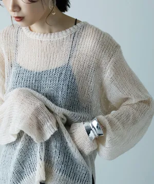 Mohair touch low gauge knit
