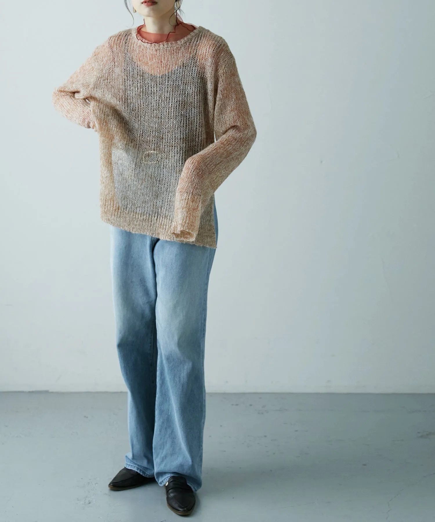 Mohair touch low gauge knit