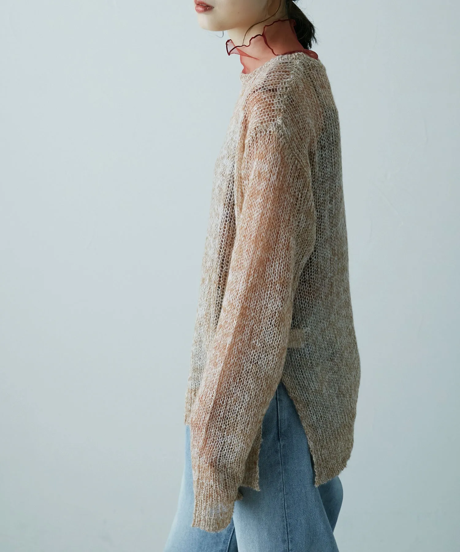 Mohair touch low gauge knit