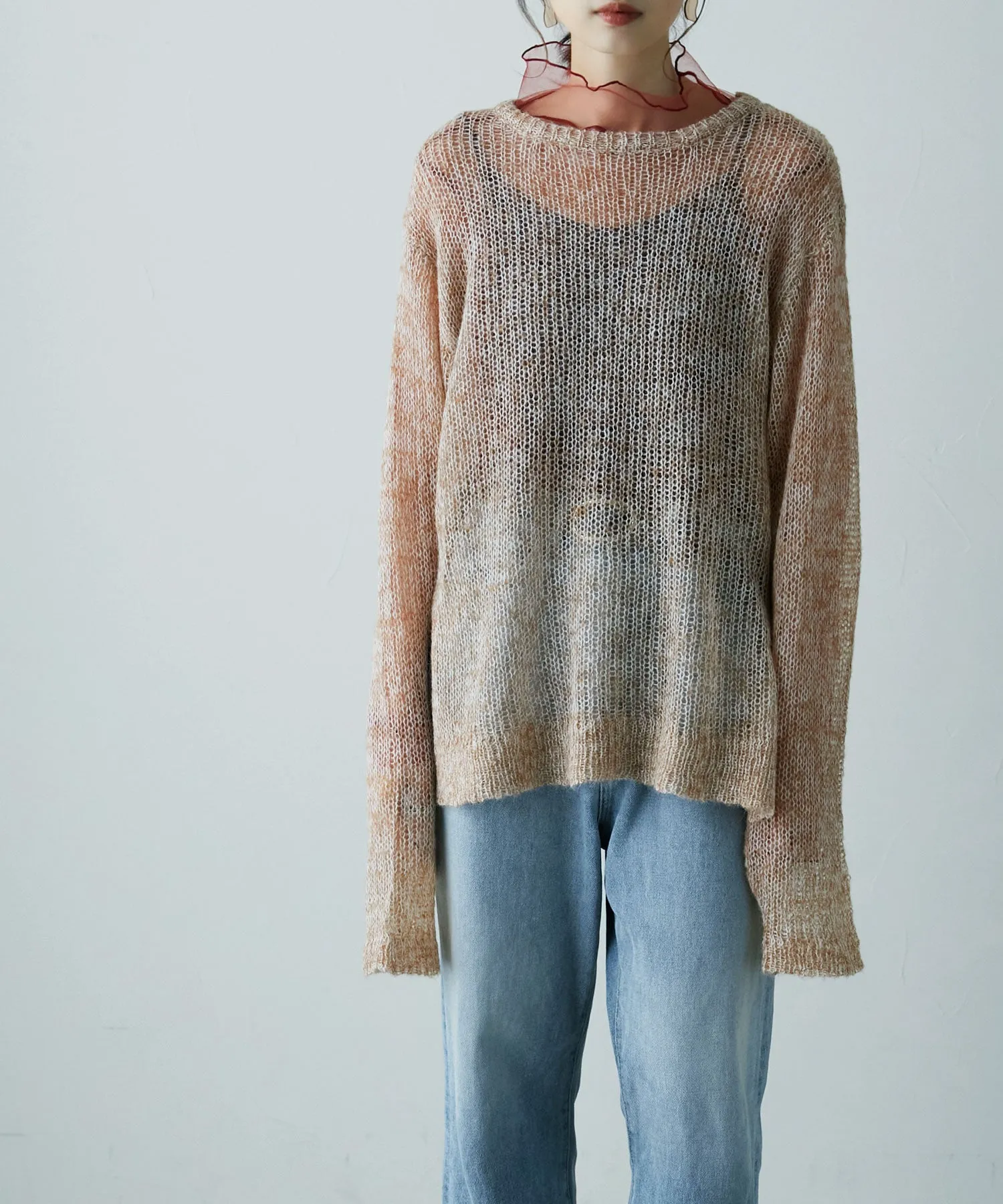 Mohair touch low gauge knit