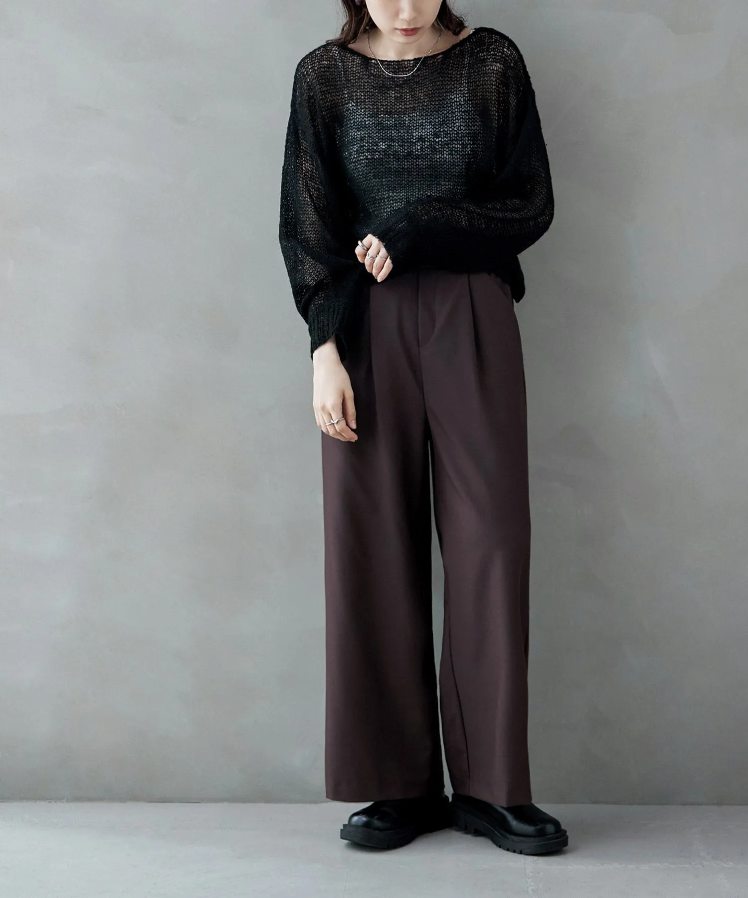 Mohair touch low gauge short knit