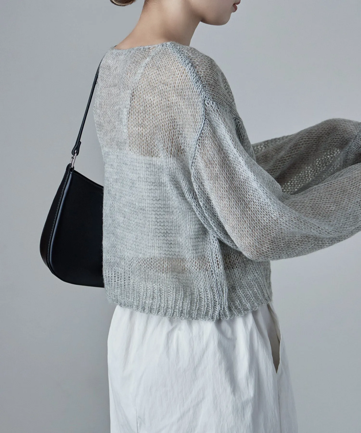 Mohair touch low gauge short knit