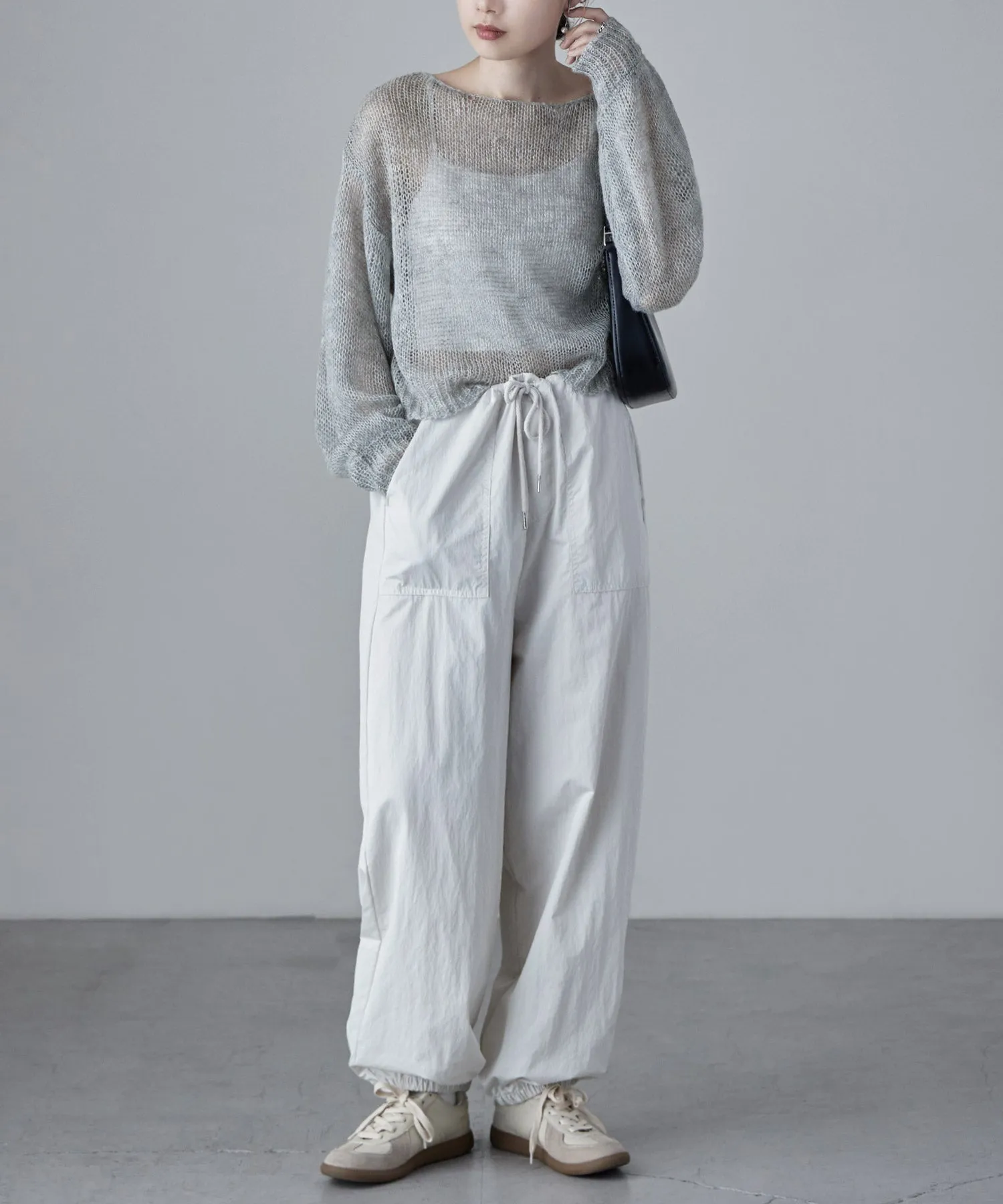 Mohair touch low gauge short knit