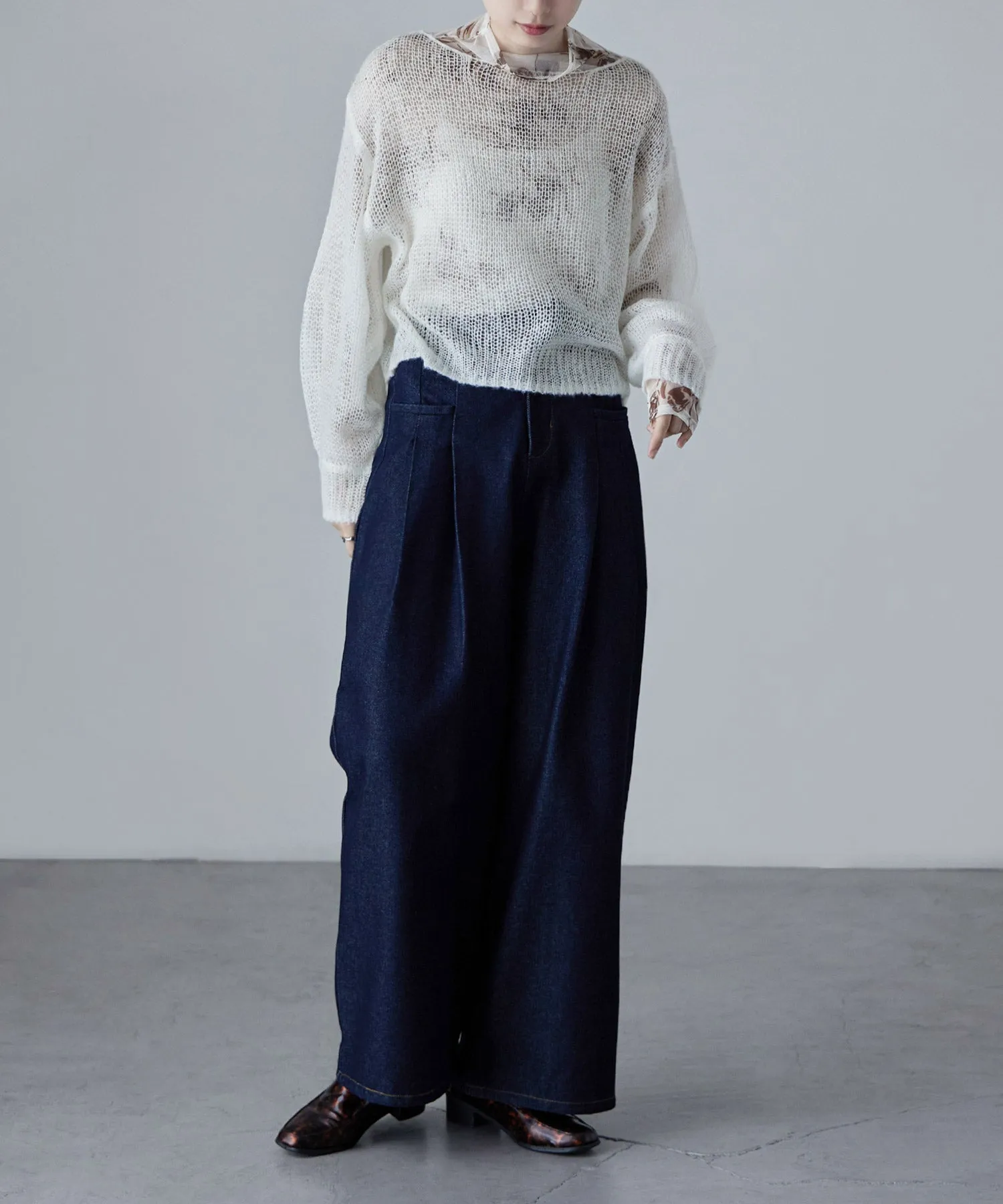 Mohair touch low gauge short knit