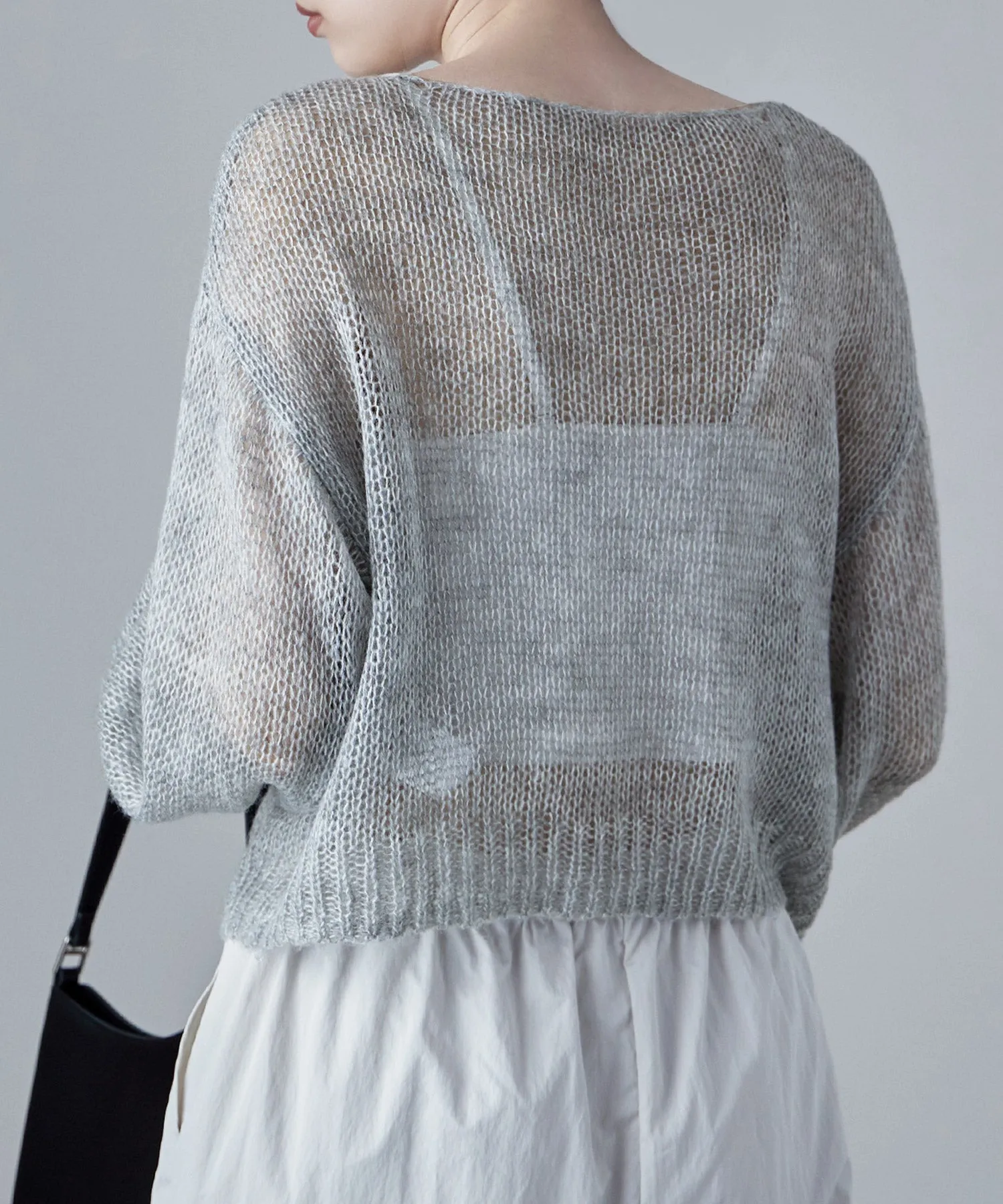 Mohair touch low gauge short knit