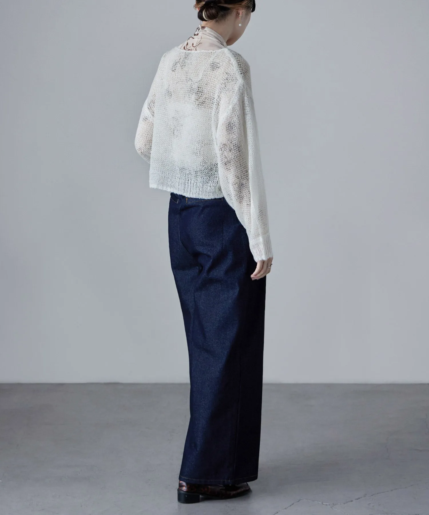 Mohair touch low gauge short knit