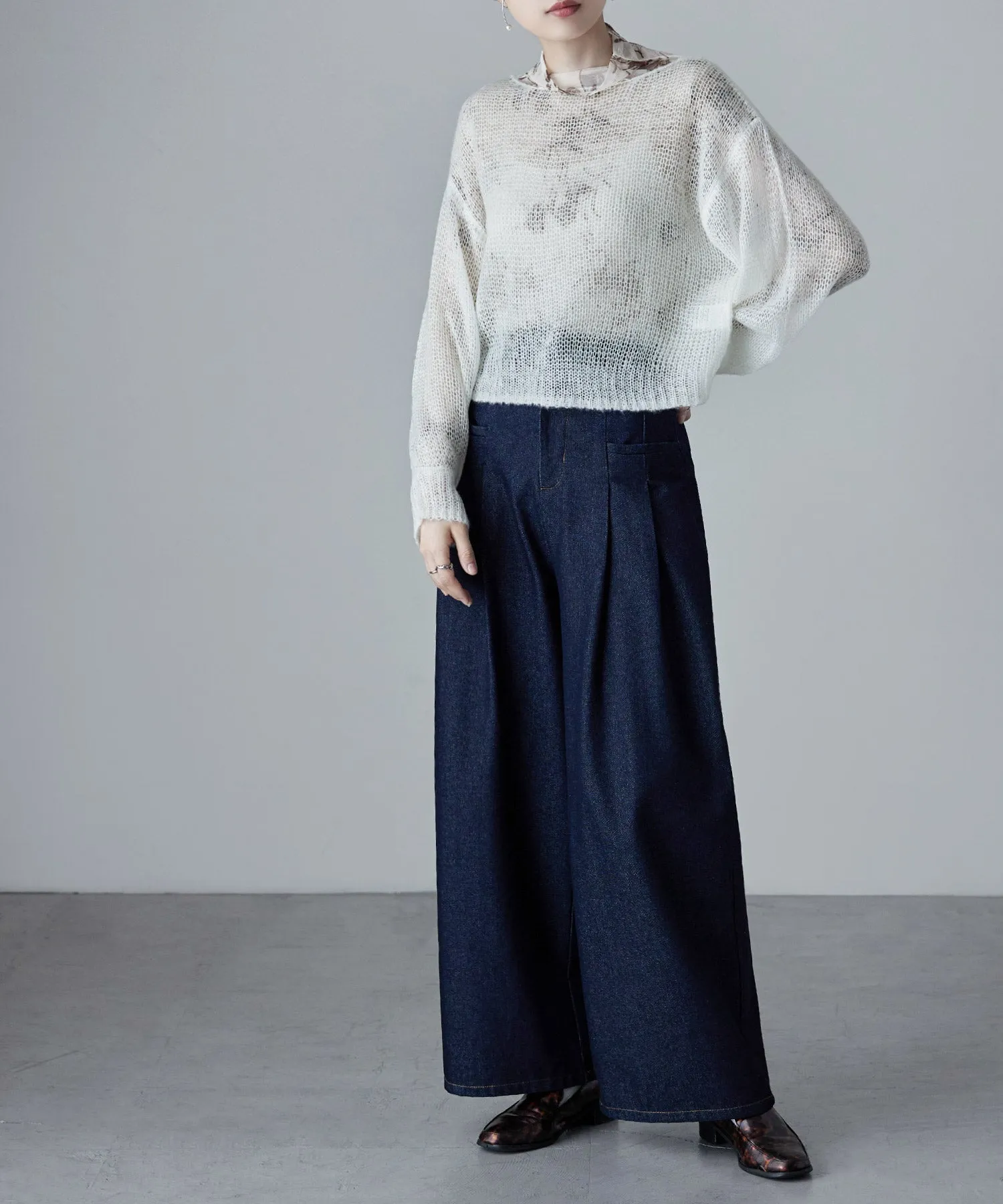 Mohair touch low gauge short knit
