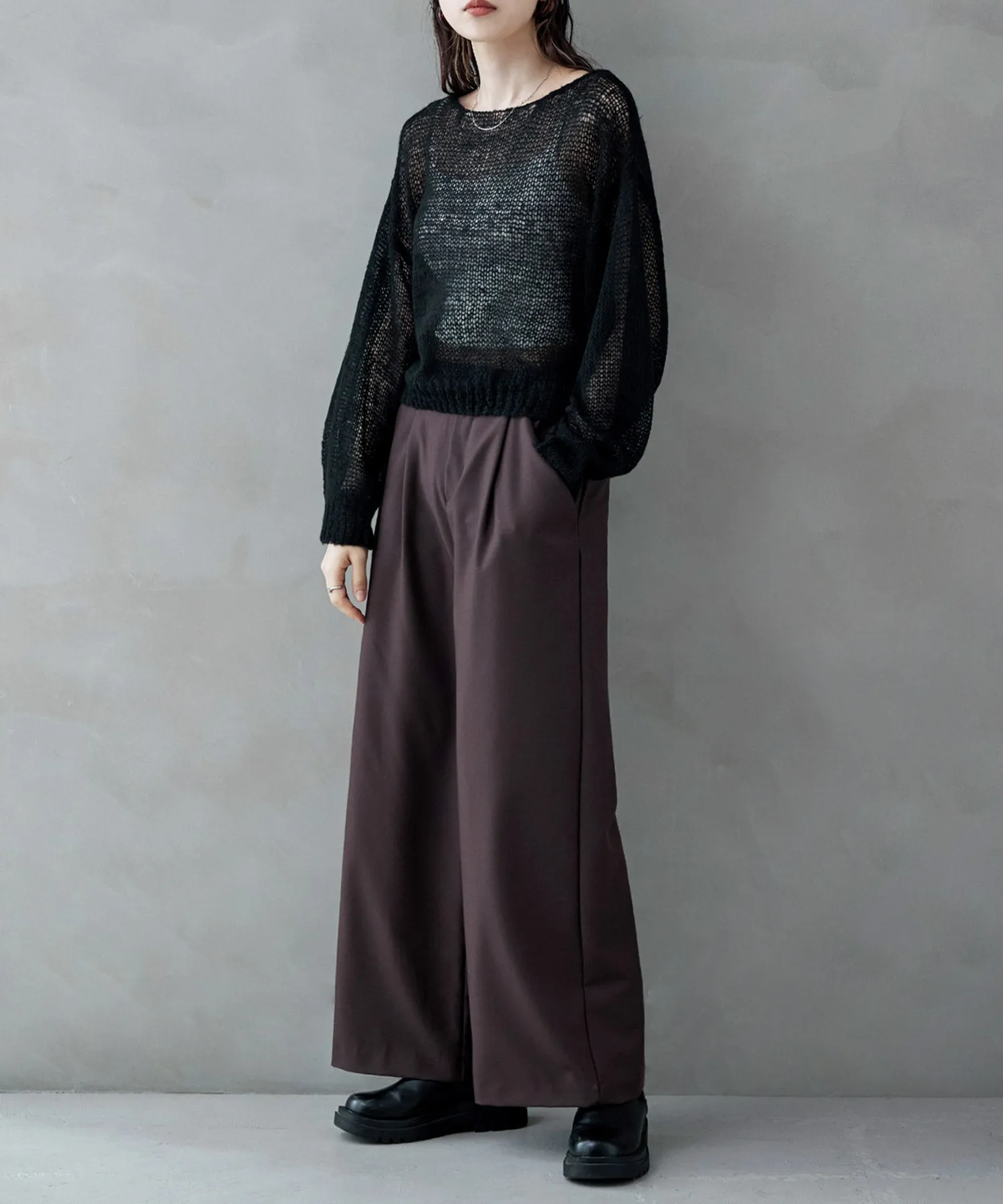 Mohair touch low gauge short knit