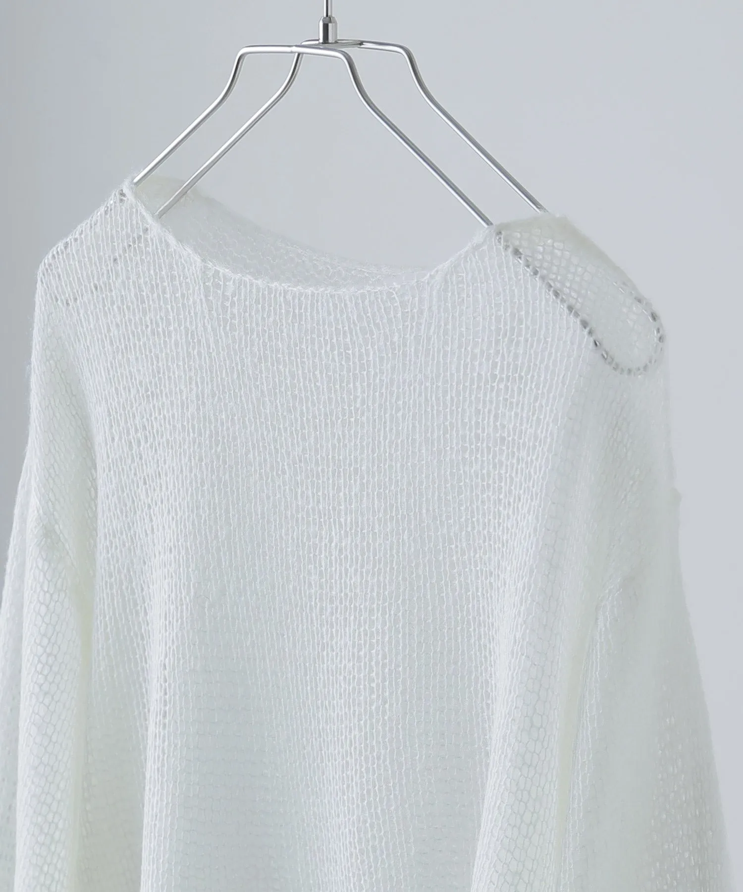 Mohair touch low gauge short knit