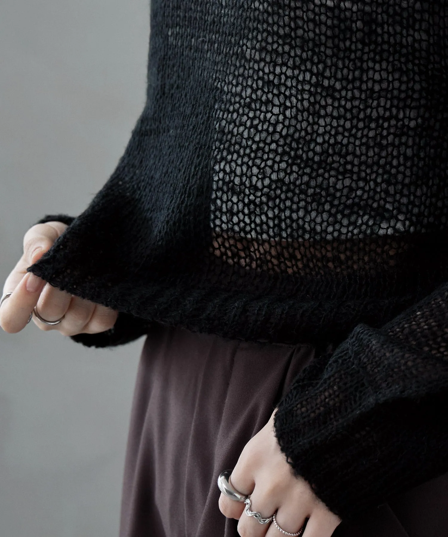 Mohair touch low gauge short knit