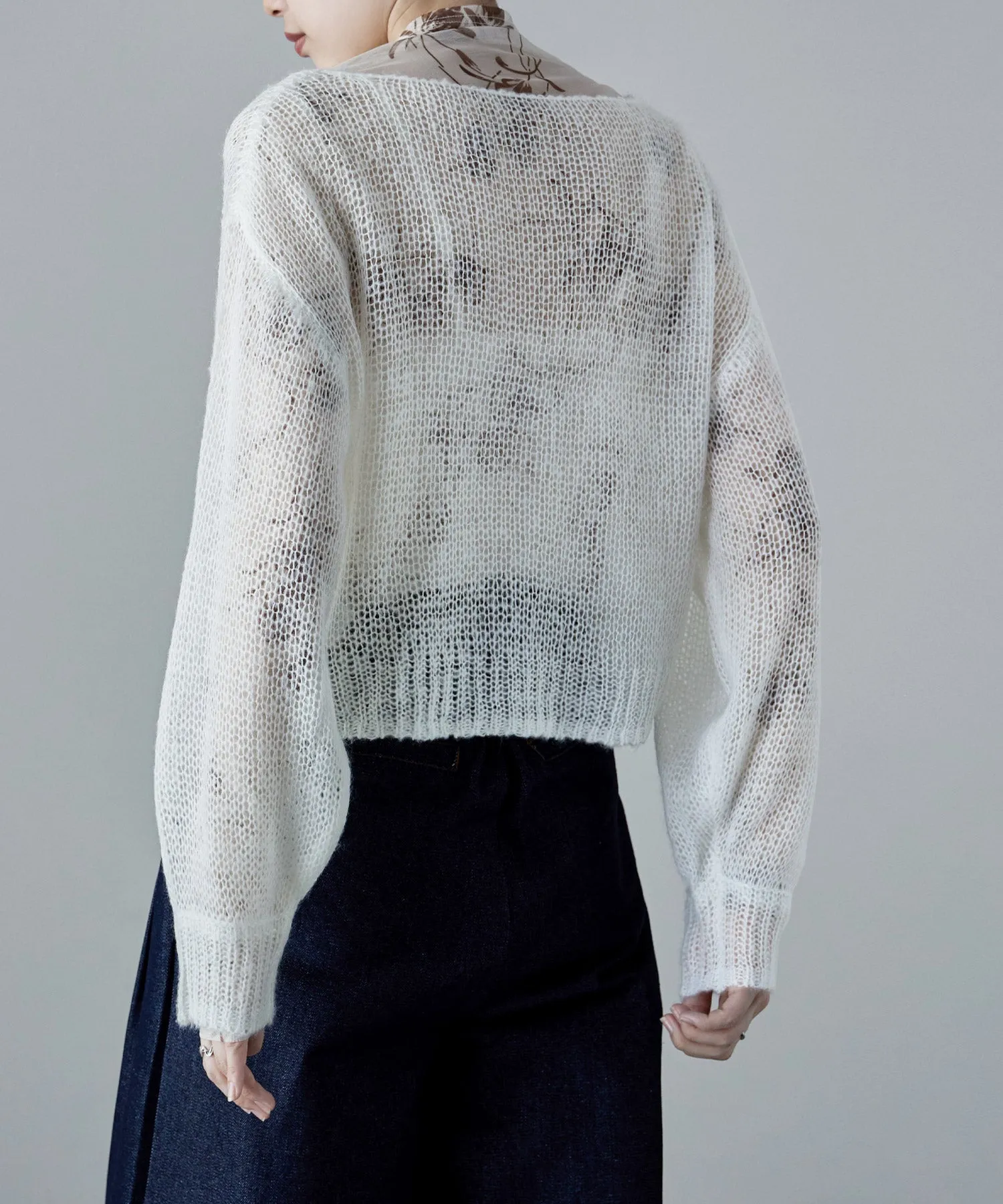 Mohair touch low gauge short knit