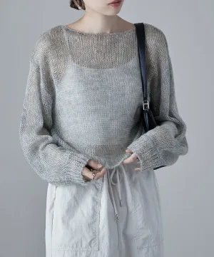 Mohair touch low gauge short knit