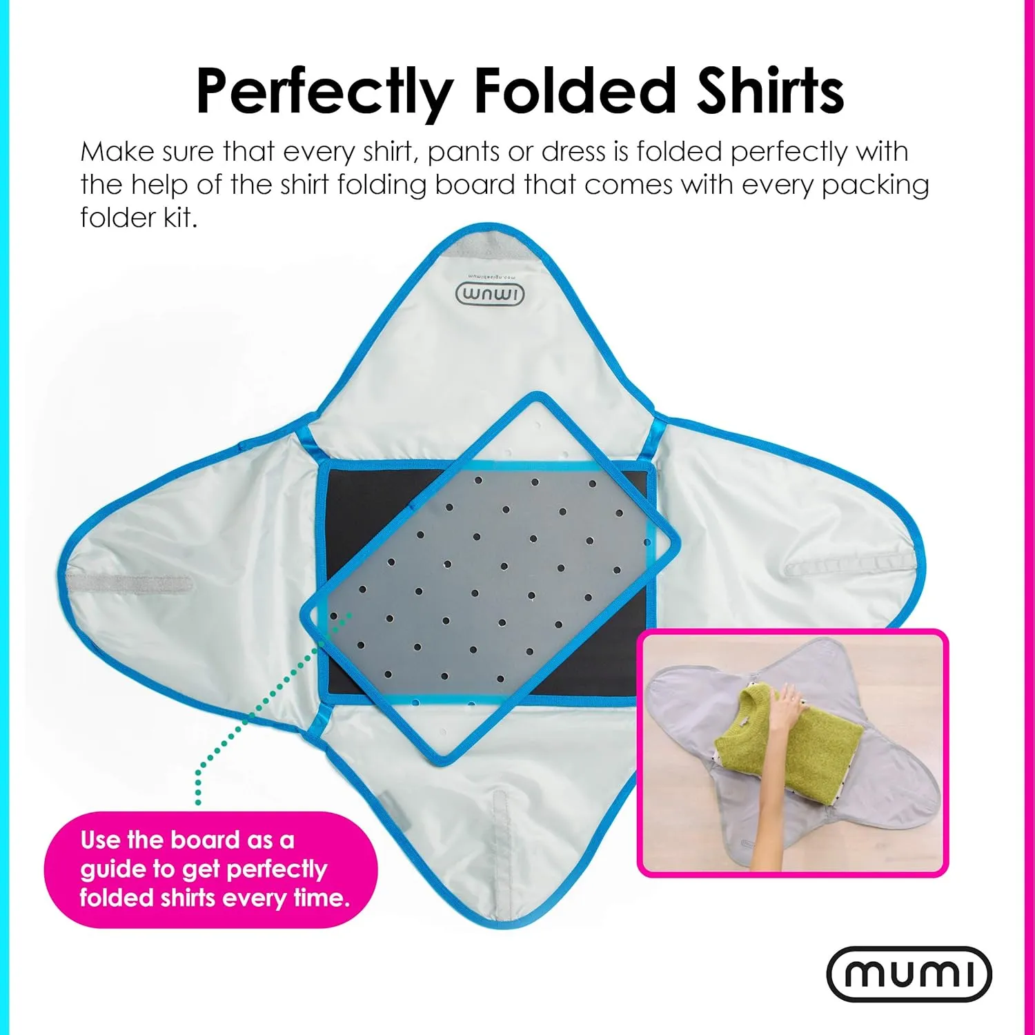 MUMI Design Travel Garment Bag Clothes Folder  14.5 x 10.5 Packing Bag & Organizer for Luggage | Large-Capacity, Anti-Wrinkle Garment Bags for Travel, Carry-On Suitcases & Clothing Storage (Black)