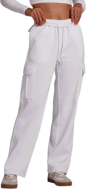 ODIZLI Women's High Waist Drawstring Wide Leg Sweatpants with Pockets Jogger Loose Sport Yoga Active Pants Lounge Trousers