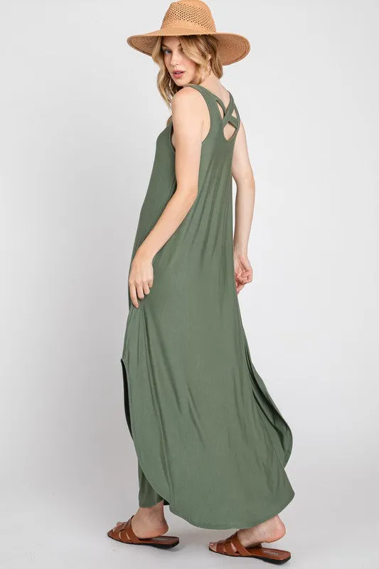 Olive X Back Dress