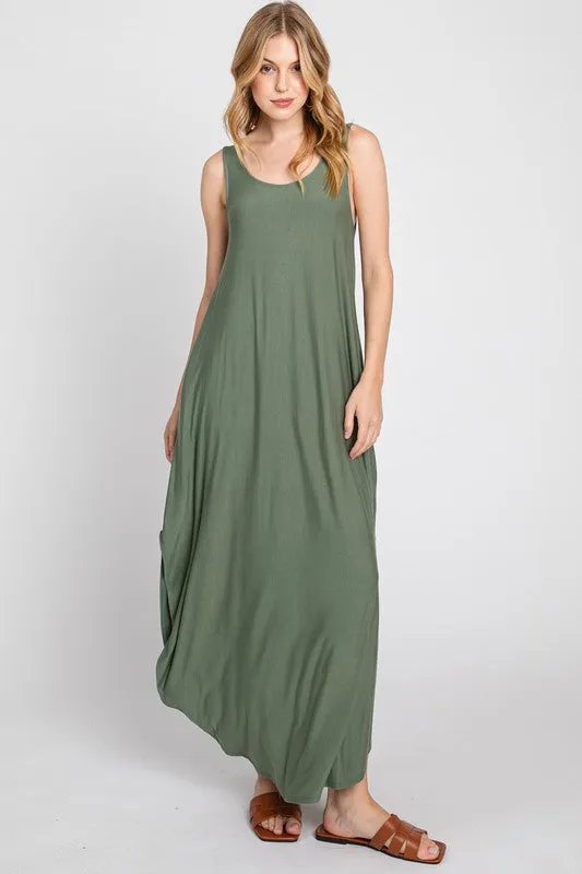 Olive X Back Dress