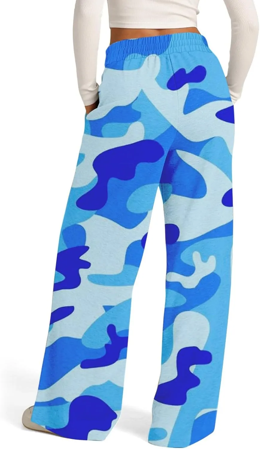 Pants for Women, Summer Straight Leg High Waisted Wide Linen Pants Loose