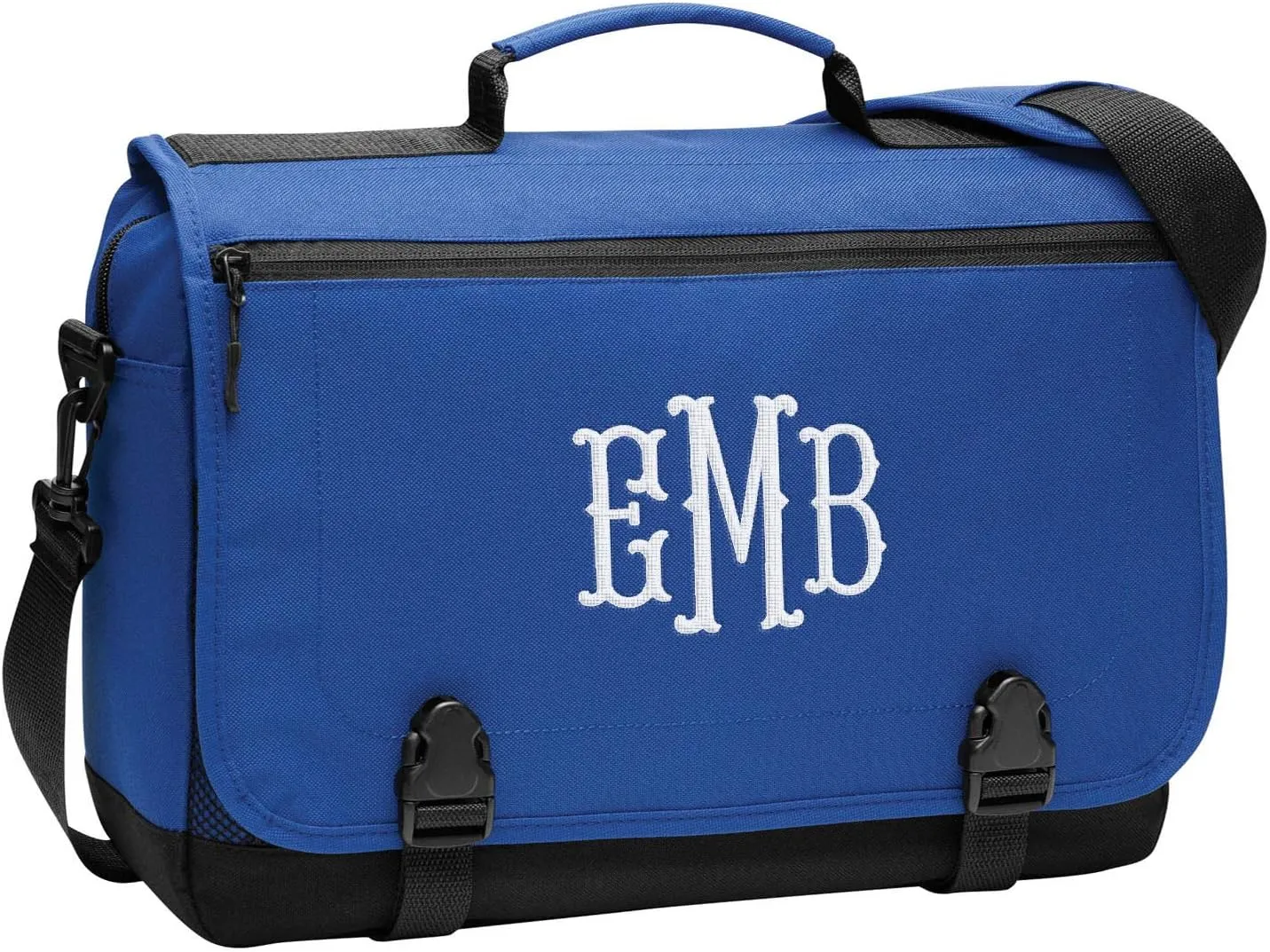 Personalized Messenger Laptop Briefcase - Add Your Embroidered Text, Monogram or Logo - Custom Shoulder Bag