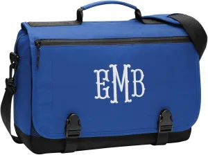 Personalized Messenger Laptop Briefcase - Add Your Embroidered Text, Monogram or Logo - Custom Shoulder Bag