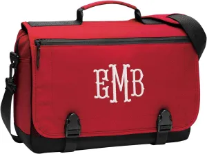 Personalized Messenger Laptop Briefcase - Add Your Embroidered Text, Monogram or Logo - Custom Shoulder Bag