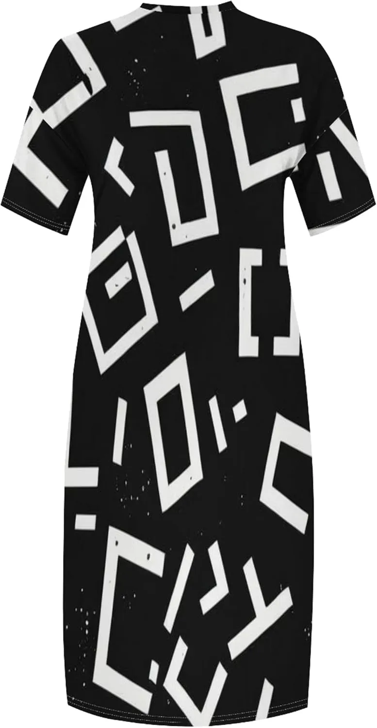 Plus Size Women Casual Loose Bohemian Maxi Dress with Pockets Short Sleeve Long Summer Beach Swing Vacation Sundress
