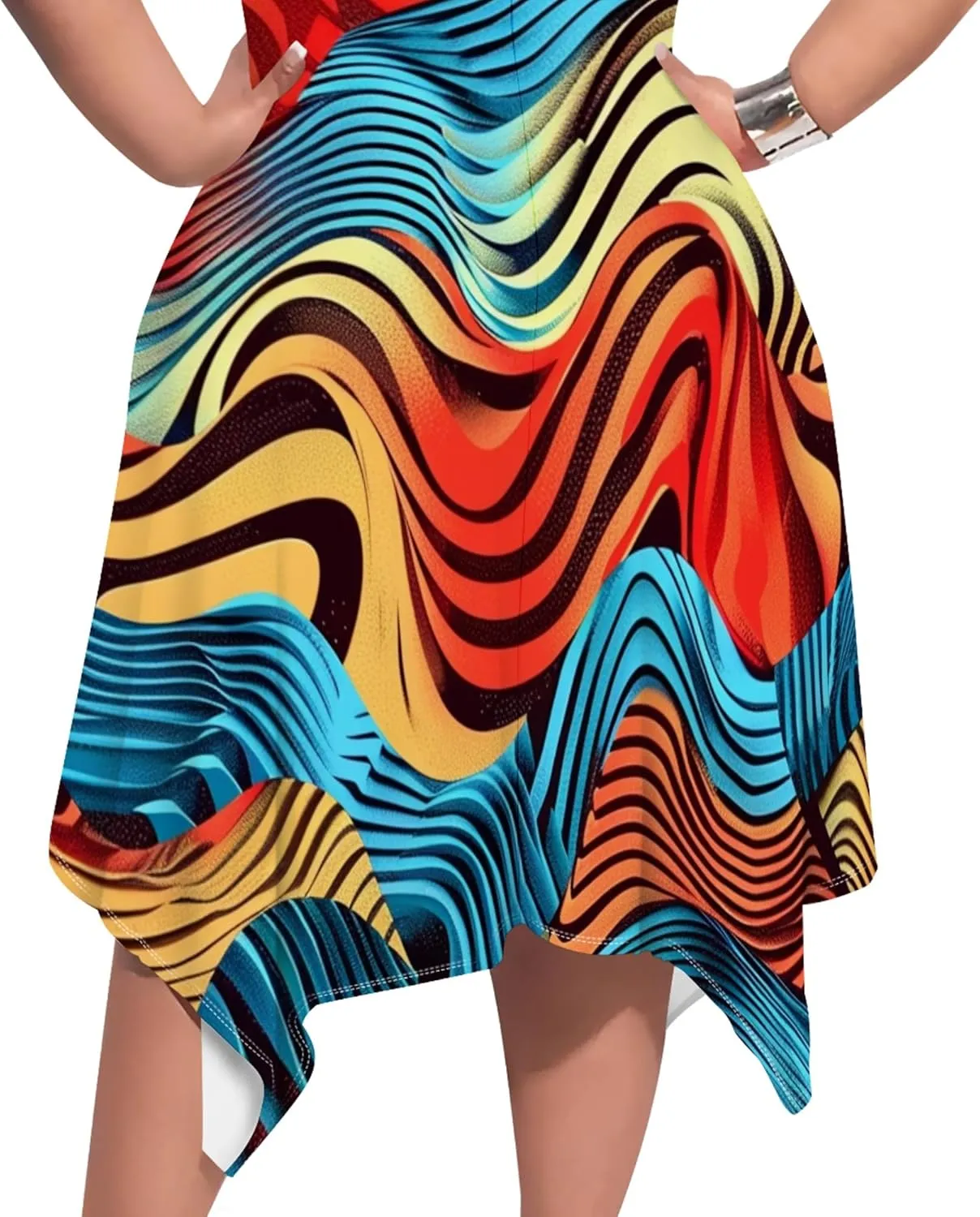 Plus Size Womens Summer Casual T Shirt Midi Dresses Crewneck Short Sleeve Swing Tunic Sundresses with Pockets Dress