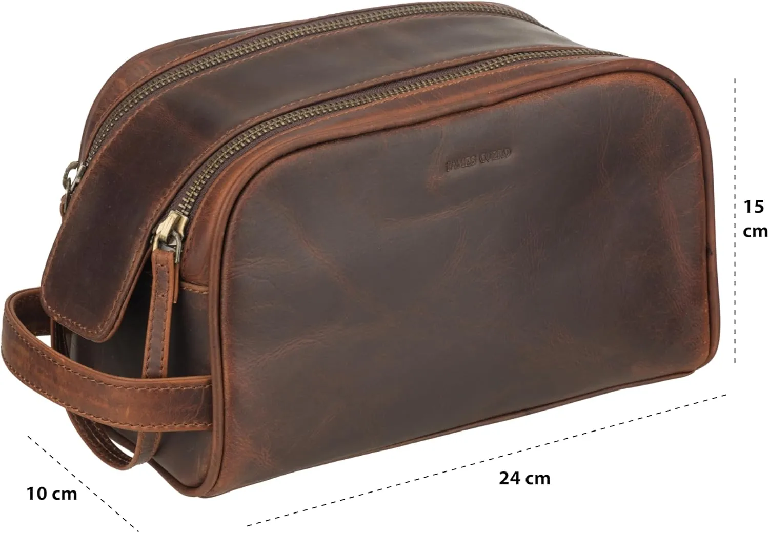 Premium Leather Toiletry Bag  Premium Dopp Kit, Shaving Kit, Travel Pouch, Bathroom Kit, Leather Cosmetic Travel Bag for Men and Women