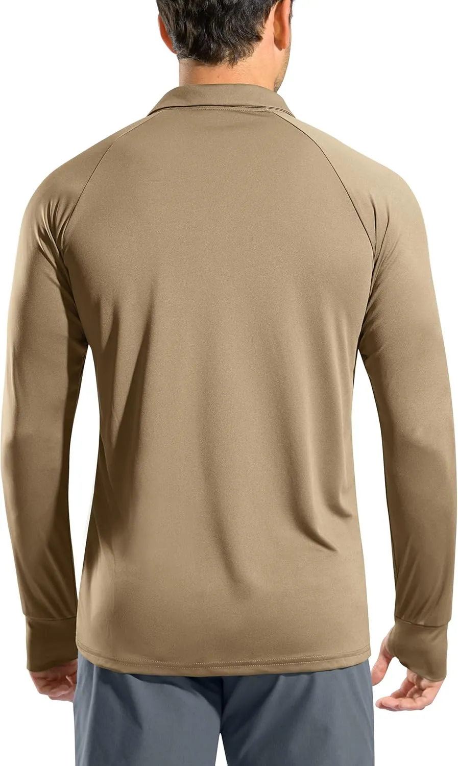 Pudolla Men's Long Sleeve Golf Polo Shirt UPF 50  Lightweight Sun Protection Cool Shirts for Men Work Fishing Hiking