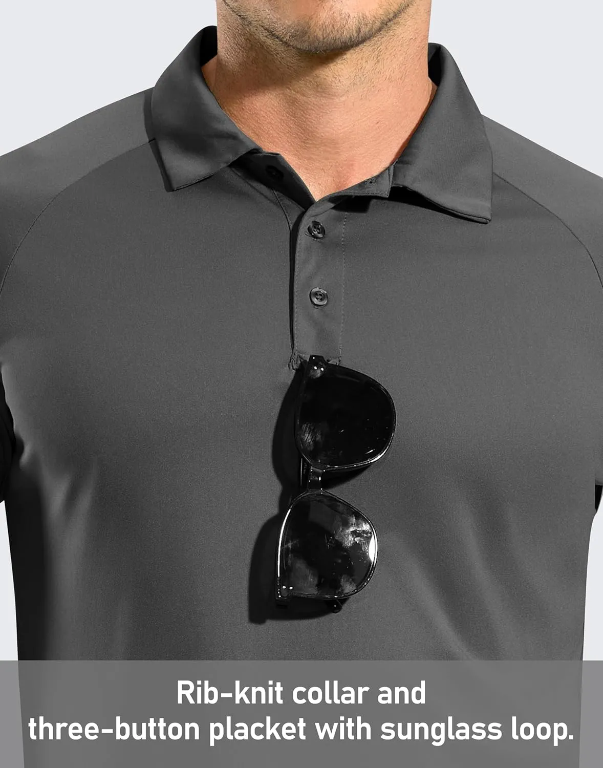 Pudolla Men's Long Sleeve Golf Polo Shirt UPF 50  Lightweight Sun Protection Cool Shirts for Men Work Fishing Hiking