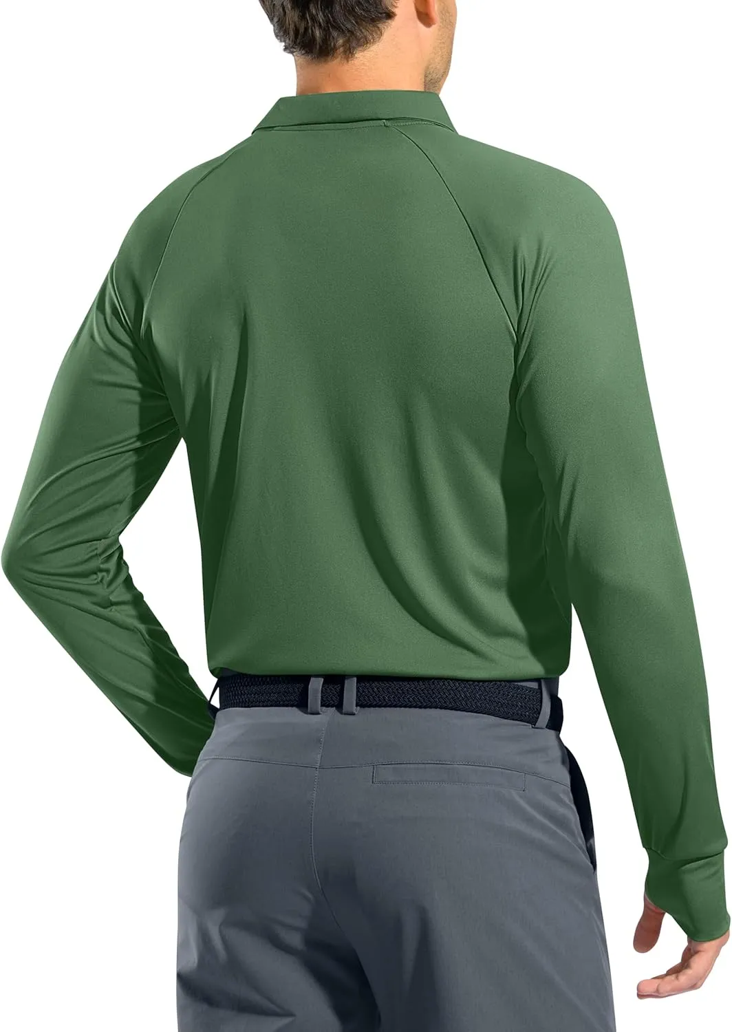 Pudolla Men's Long Sleeve Golf Polo Shirt UPF 50  Lightweight Sun Protection Cool Shirts for Men Work Fishing Hiking