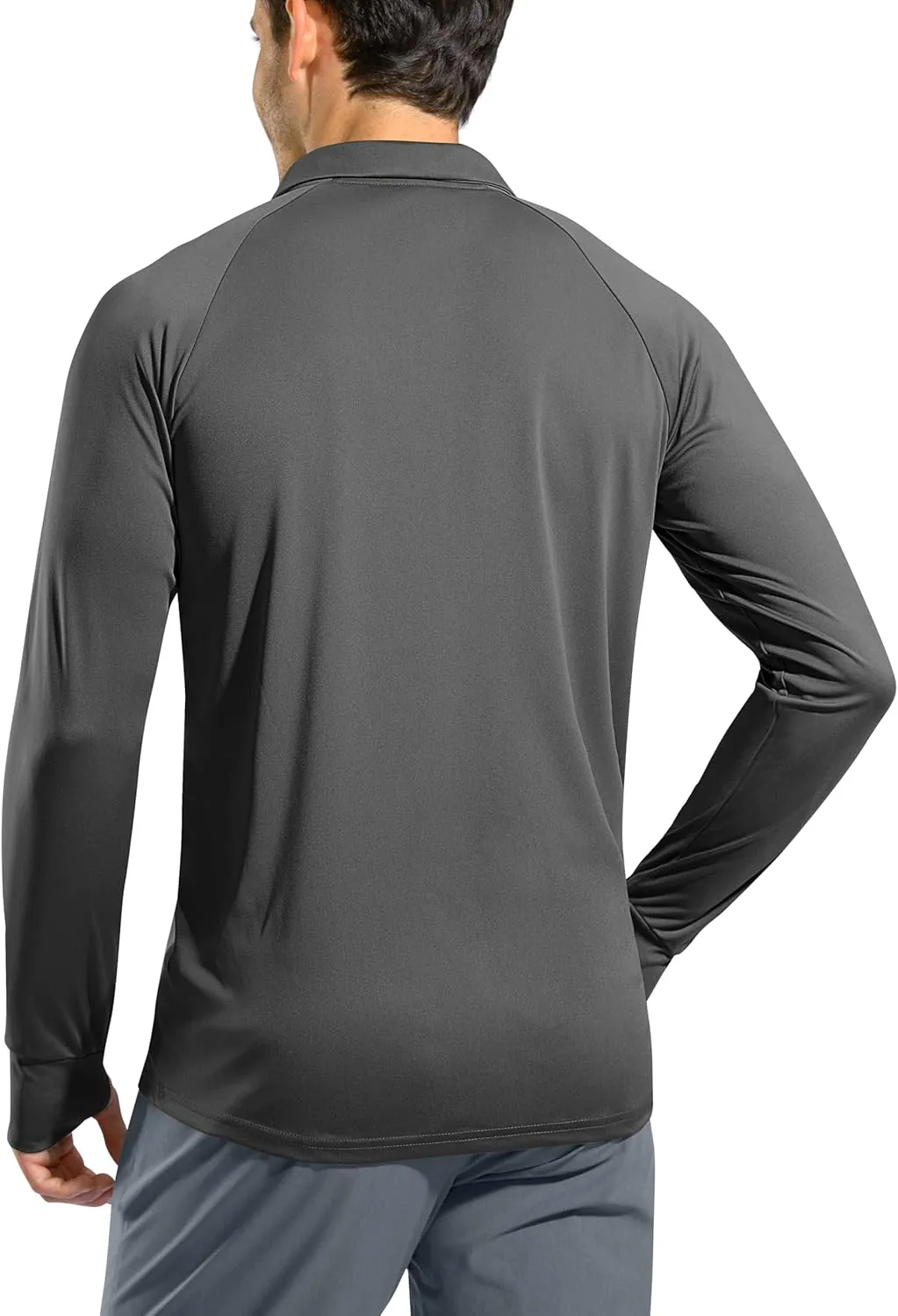 Pudolla Men's Long Sleeve Golf Polo Shirt UPF 50  Lightweight Sun Protection Cool Shirts for Men Work Fishing Hiking