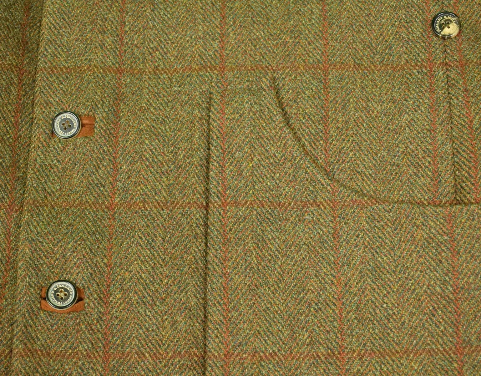 "Holland & Holland Men's Tweed Shooting Vest w/ Left Recoil Suede Shoulder Patch" Sz: 38  (New w/ H&H Tags!)
