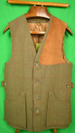 "Holland & Holland Men's Tweed Shooting Vest w/ Left Recoil Suede Shoulder Patch" Sz: 38  (New w/ H&H Tags!)
