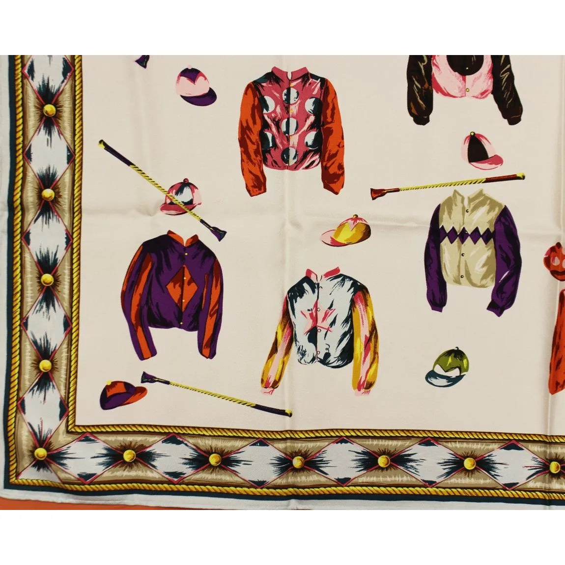 "Wathne '26 Jockey Colours' Italian Silk Scarf" (SOLD)