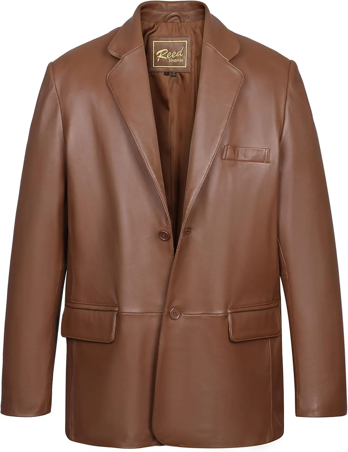 REED Men's Premium Lamb Skin Leather Blazer (Imported)