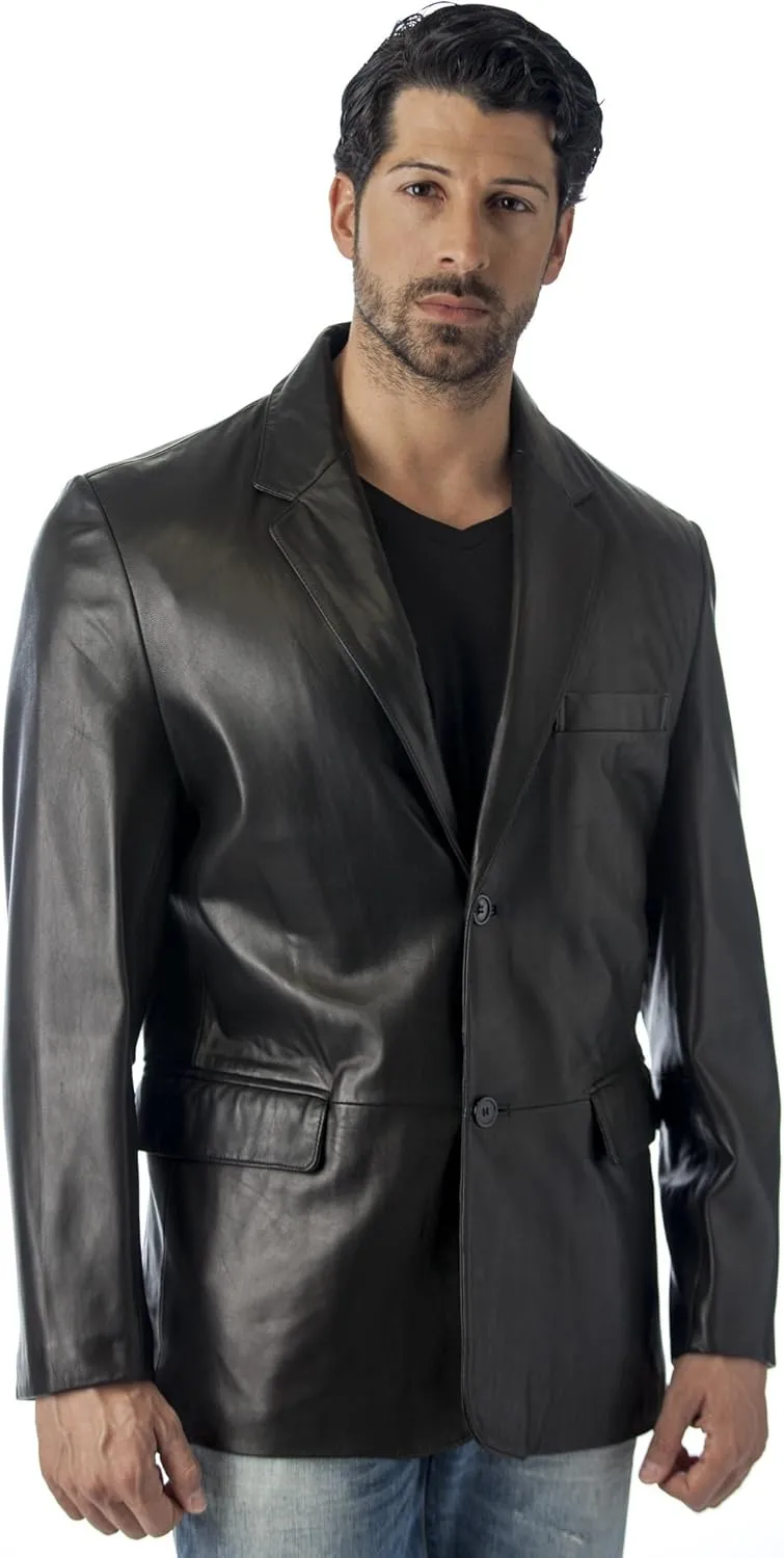 REED Men's Premium Lamb Skin Leather Blazer (Imported)