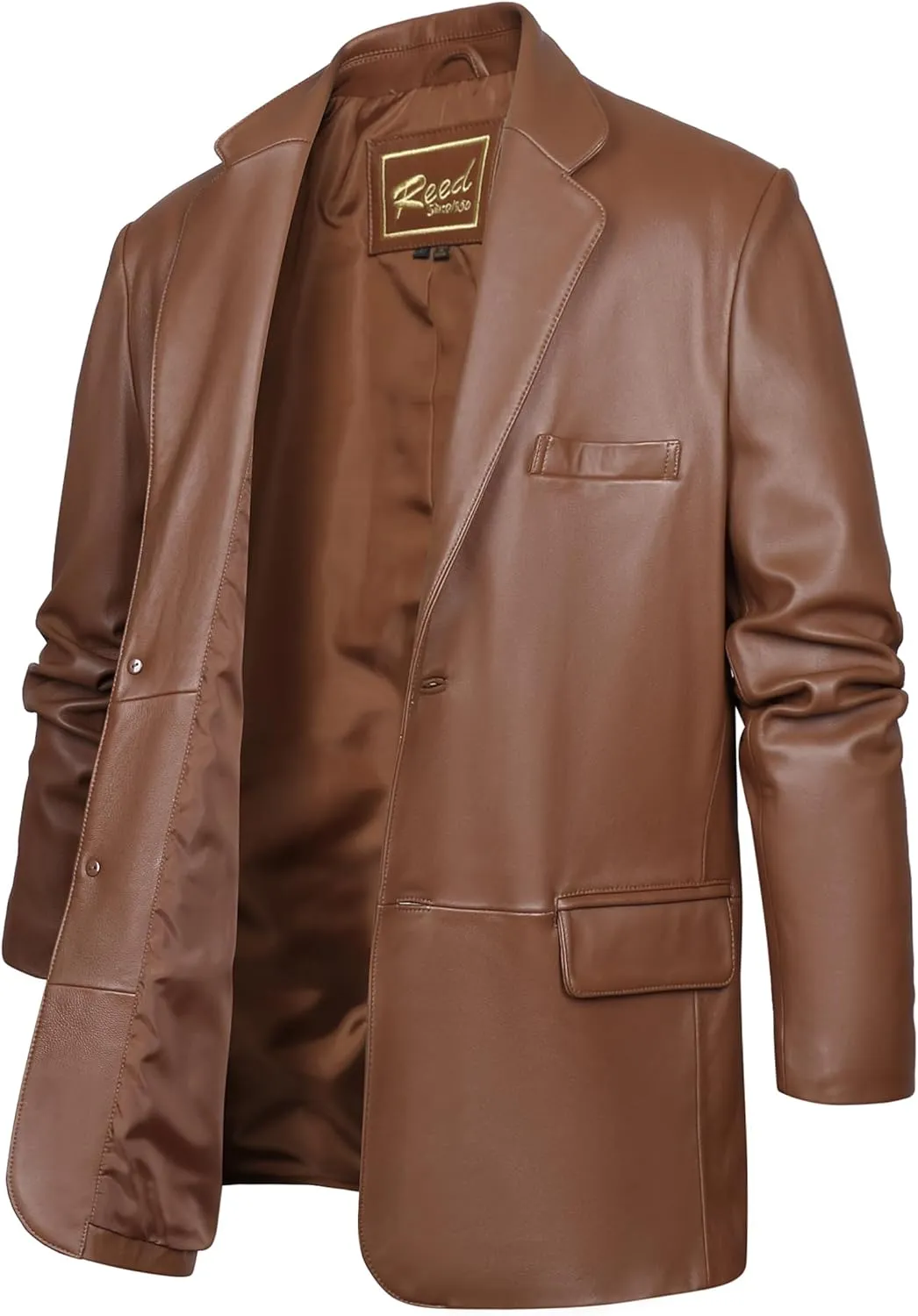REED Men's Premium Lamb Skin Leather Blazer (Imported)