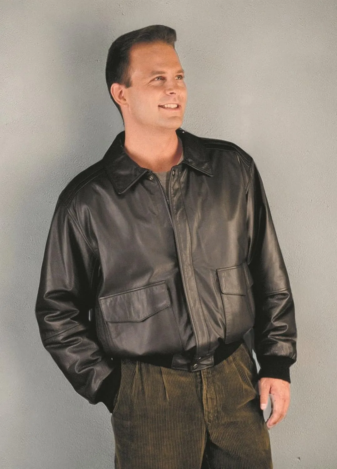 REED Men's Premium Leather Aviator Bomber Jacket