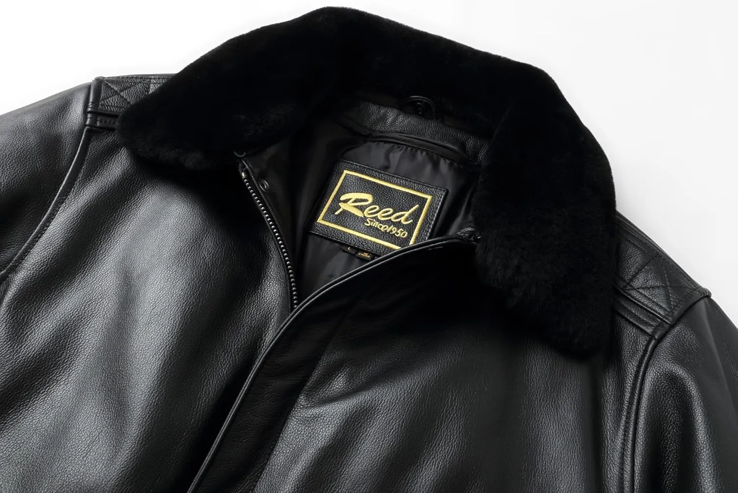 REED Men's Premium Leather Aviator Bomber Jacket