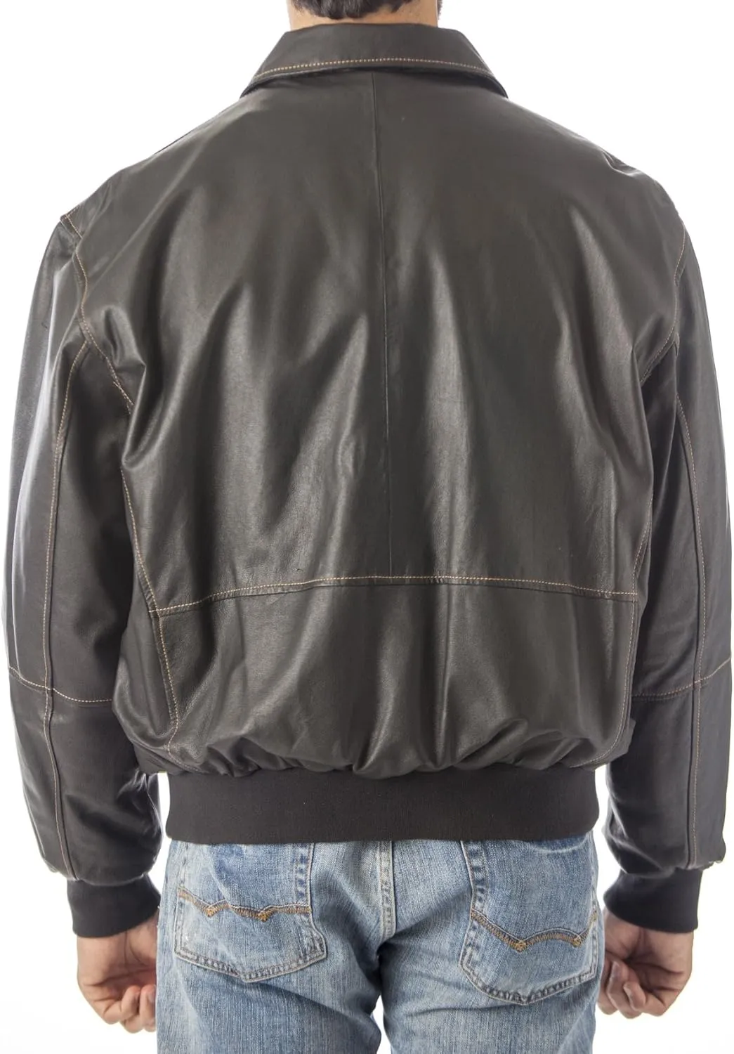 REED Men's Premium Leather Aviator Bomber Jacket