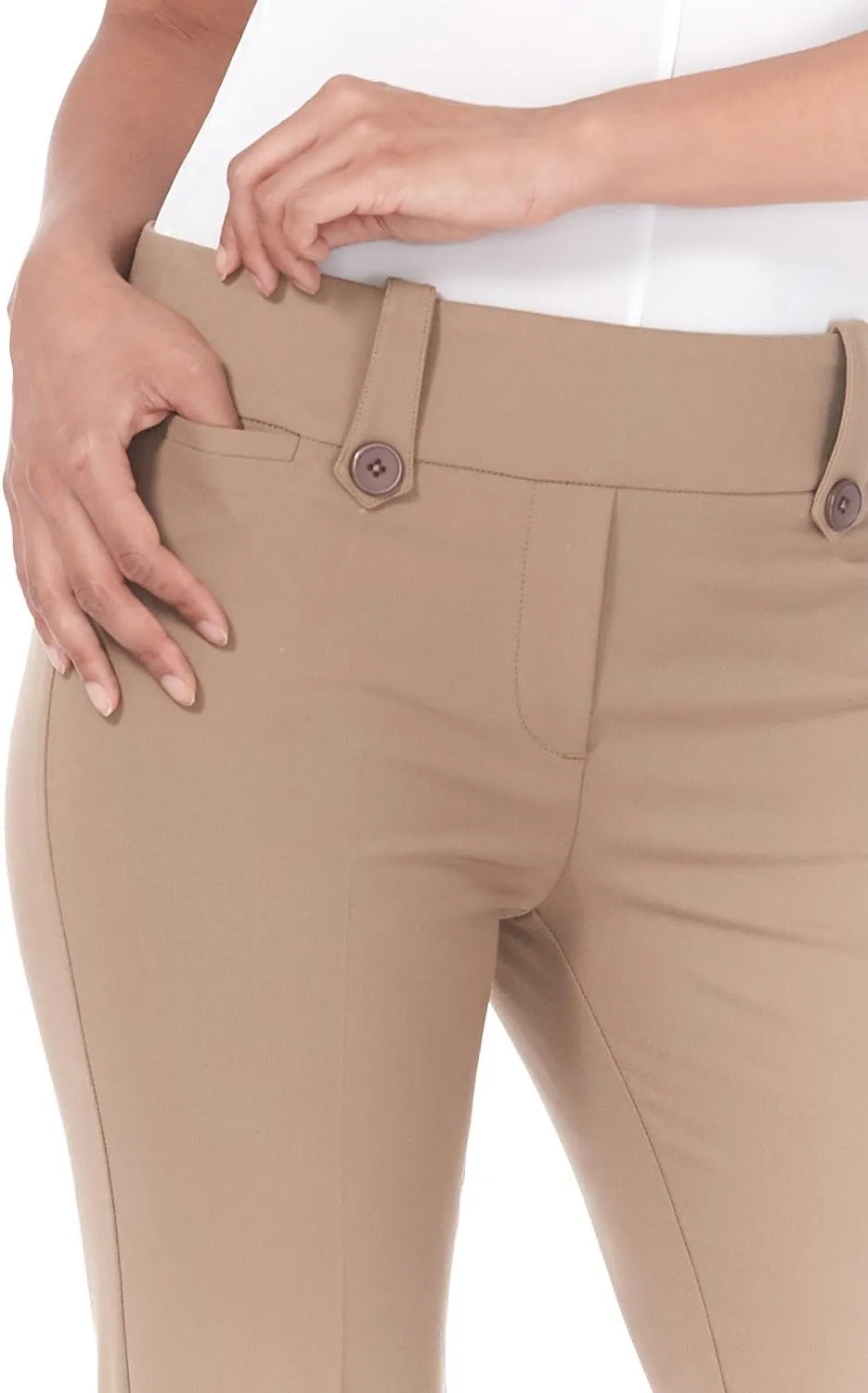 Rekucci Women's Smart Desk to Dinner Stretch Bootcut Pant w/Tummy Control