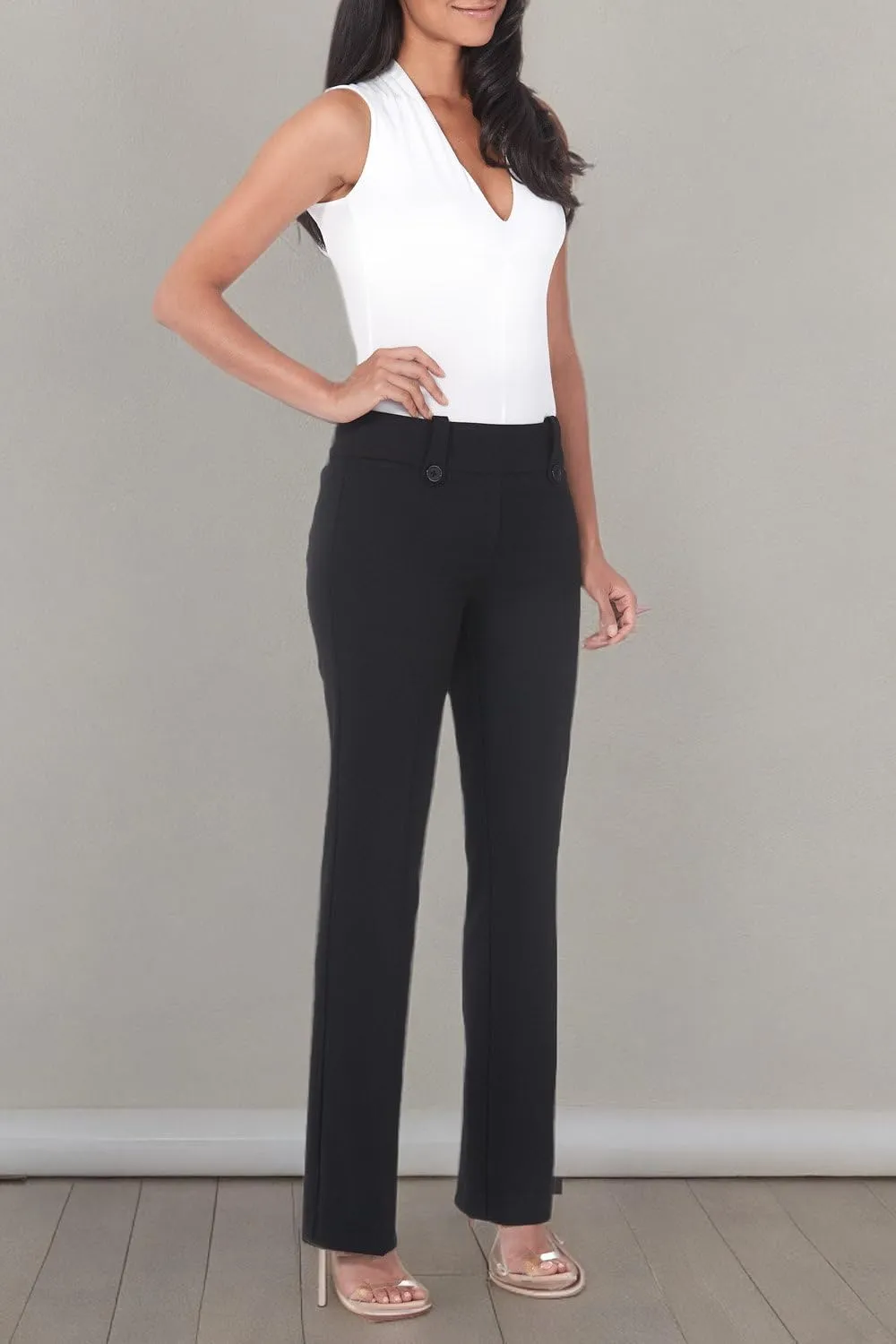 Rekucci Women's Smart Desk to Dinner Stretch Bootcut Pant w/Tummy Control