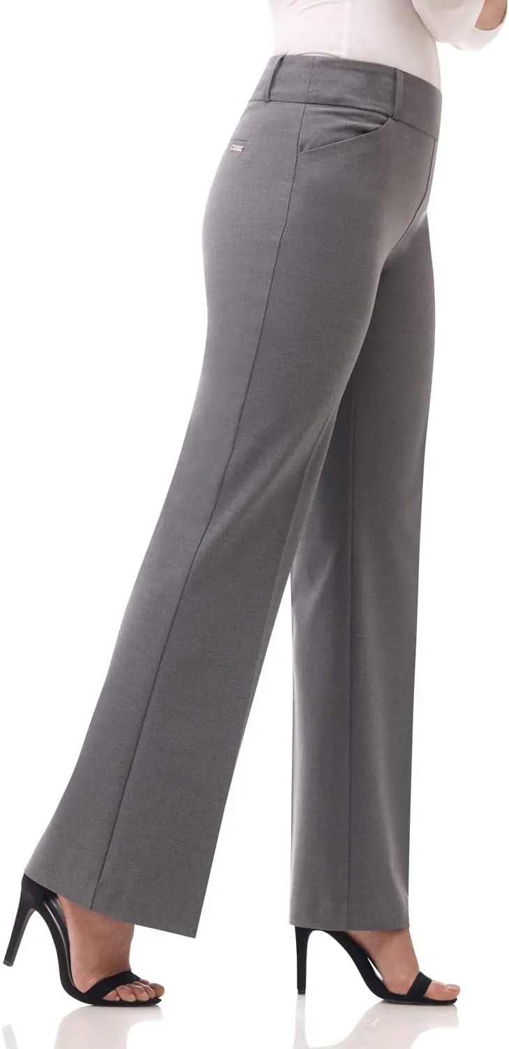 Rekucci Women's Smart Stretch Desk to Dinner Wide Leg Pull-On Pant